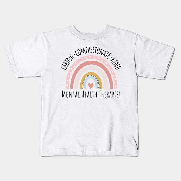 mental health therapist rainbow pastel Kids T-Shirt by IndigoPine